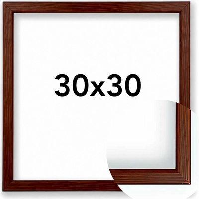 Fotorámeček 23 Rozměr: 30 x 30 cm, Barva: Tmavě hnědá, Typ zasklení: Plexi