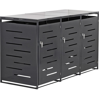 DEMA Box na tři odpadkové nádoby 204 x 81 x 116 cm antracit 11461D – Zboží Mobilmania