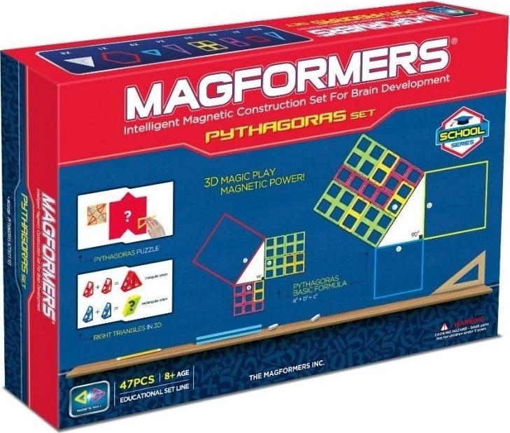 Magformers Pythagoras Set (47 Piece) Magnetic Building Blocks, Educational Magnetic Tiles Kit , Magnetic Construction STEM Set並行輸入品 2014 Magformers 47-piece Pythagoras Set Build Creator 63113 New in