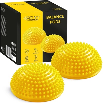 4FIZJO Masážní balanční polokoule 16cm - žlutá, 2ks