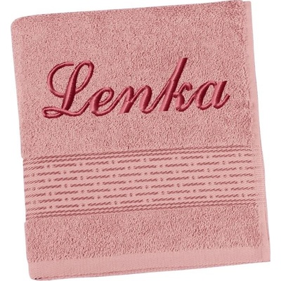 Bellatex Froté osuška proužek s výšivkou jména burgundy 70 x 140 cm