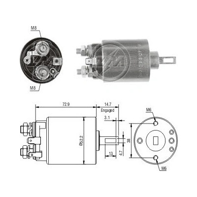 Spínač startéru S114-232 Hitachi 2114-27006