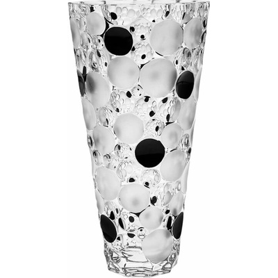 Bohemia Jihlava KRIŠTÁĽOVÁ VÁZA BOHEMIA JIHLAVA LISBOA FOND AND BLACK 310MM