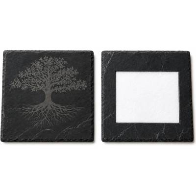 Šungitová destička Strom života velká 5x5 cm