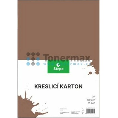 Barevný kreslicí karton A4, hnědý, 180 g/m2, 50 listů