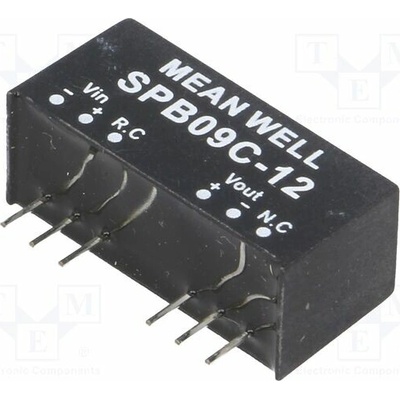 MEAN WELL SPB09C-12 Měnič: DC/DC; 9W; Uvst: 36÷75VDC; Uvýst: 12VDC; Ivýst: 0÷750mA; SIP8