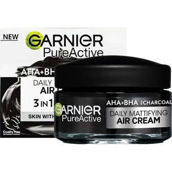 Garnier Pure Active lehký denní zmatňující krém 3 v 1 s aktivním uhlím 50 ml