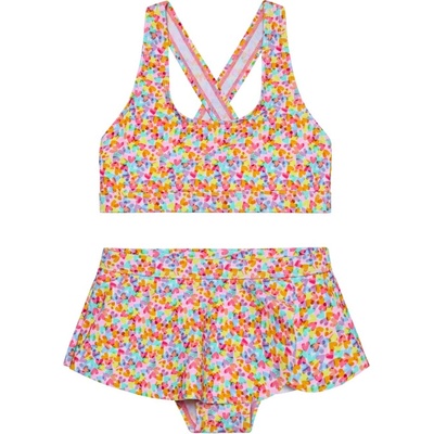Color Kids Bikini W. Skirt AOP-8714-Cabbage Zelená