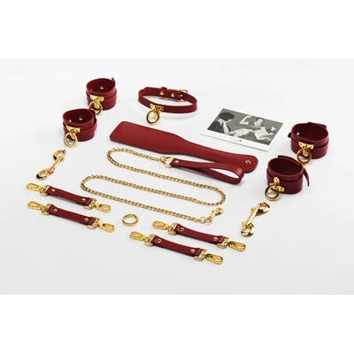 Upko Sada červených kožených doplnkov Leather Kinky Tools Set Red