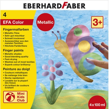 Eberhard Faber Prstové farby metalické 4 x 100 ml