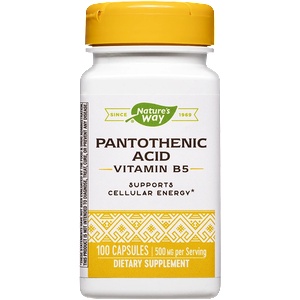 Nature's Way Pantothenic Acid (Vitamin B5) - Пантотенова киселина (Витамин В5), 100 капсули Nature’s Way (40491)