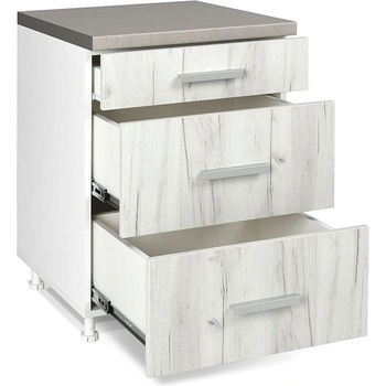 Matis Кухненски шкаф долен с три чекмеджета in d60 f снежен дъб