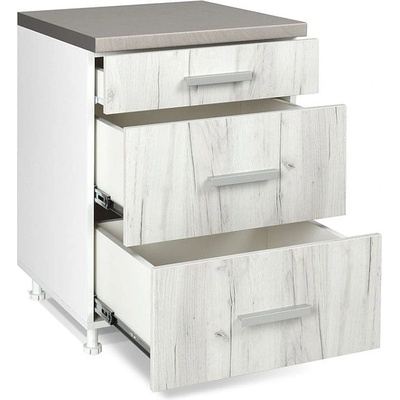 Matis Кухненски шкаф долен с три чекмеджета in d60 f снежен дъб