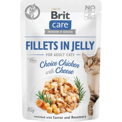Brit Care Cat filetky v želé s kuřecím a sýrem 85 g