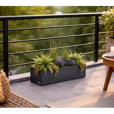 Herstera Cube Balcony kvetináč, 80x25x25 cm antracitová HG08973802