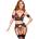 Abierta Fina Delicate Lace Top Suspender Set with Chains & Choker 2251507 Black L