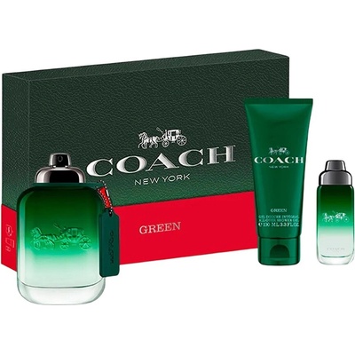 Coach Green New York EDT 100 ml + EDT 15 ml + sprchový gél 100 ml, darčeková sada pre mužov