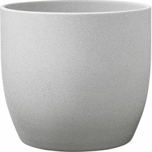 Soendgen Basel Stone Obal na kvetináč keramický Ø 27 cm x 26 cm svetlosivý