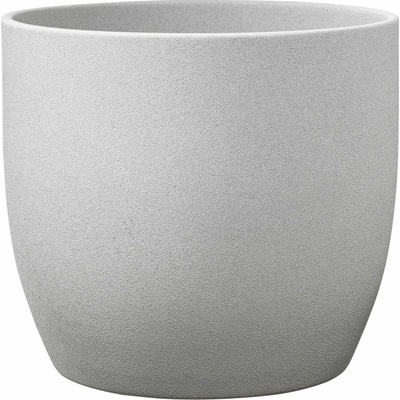 Soendgen Basel Stone Obal na kvetináč keramický Ø 27 cm x 26 cm svetlosivý