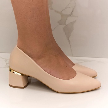 Dámske lodičky so zlatým detailom KASSA béžové