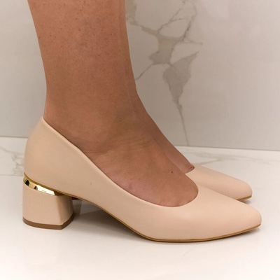 Dámske lodičky so zlatým detailom KASSA béžové