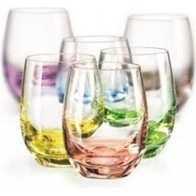 Crystalex Bohemia Glass Sklenice štamprle Rainbow barevné 60 ml