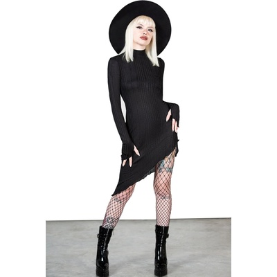 KILLSTAR дамска рокля KILLSTAR - Stone Heart Asymmetric - черно - KSRA009650