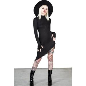 KILLSTAR дамска рокля KILLSTAR - Stone Heart Asymmetric - черно - KSRA009650