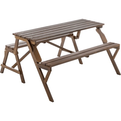 Градинска маса/пейка, 2 в 1, кафява, zagir