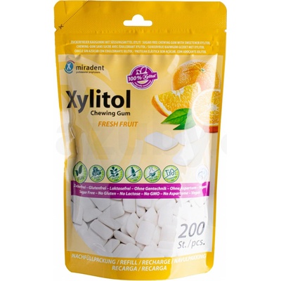 Miradent Xylitol Žuvačky čerstvé ovoce 200 g