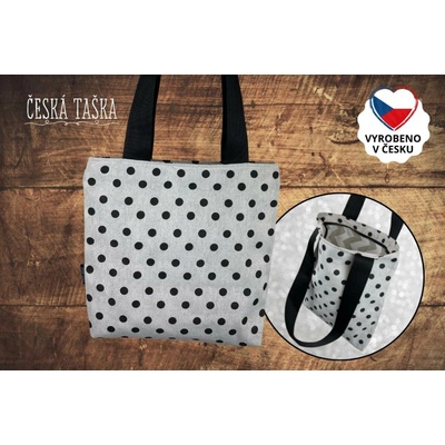 Česká Taška Taškokabelka DOTS L Česká ručně šitá taška s podšívkou a zipem 38×38 cm