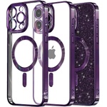 Techsuit Калъф за iPhone 16 Pro - Luxury Glitter MagSafe - Deep Purple (KF2335170)