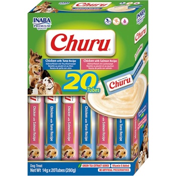 Churu Inaba dog snack kuře&tuňák a kuře&losos multipack 20 x 14 g