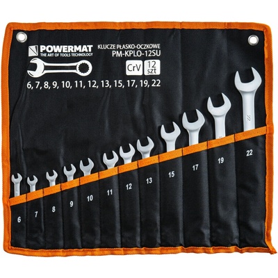 Powermat Sada plochých a očkových klíčů 12 ks PM-KPLO-12SU