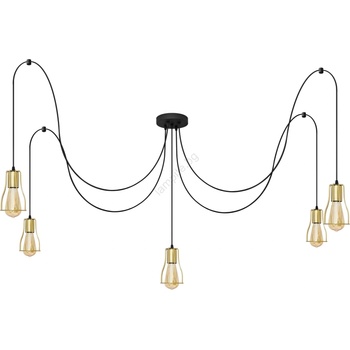 Image 1 of Helam Пендел TUBE LONG 5xE27/15W/230V черен/златист (HE1589)