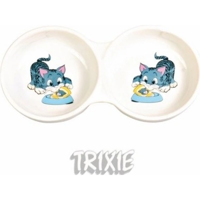 Trixie miska keramická kočka dvojmiska 2 x 150 ml 11 cm