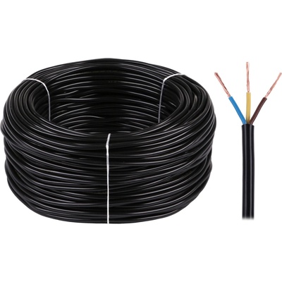 Elektrokabel Kábel OMY 3×1,5 mm? 300/300 V čierny L-KAB0824
