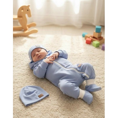 Kojenecký teplákový overal čepička capáčky Brumlík modrá – Zbozi.Blesk.cz