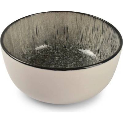 ONA Čierna krémovobiela kameninová miska Gravel 740 ml