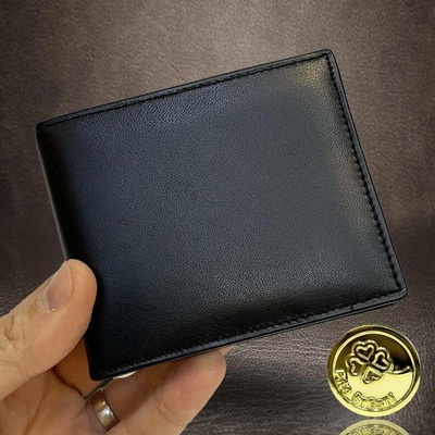 Kožená dolarovka s monogramem elegantní peněženka pro muže ražba monogram u A Okrasně Monotype Cors.