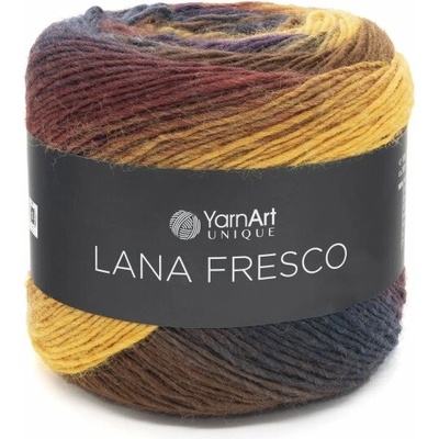 YarnArt Příze Lana Fresco - 8111 hnědo-hořčicový melír