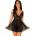 Obsessive Idillia Babydoll & Thong Black S/M