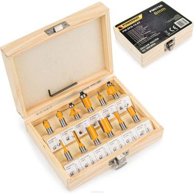 Sada tvarových fréz na dřevo 12ks PM-ZFD-12.8T, Powermat PM0766