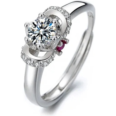 Majya Stříbrný nastavitelný prsten se zirkony AZALEA 10337