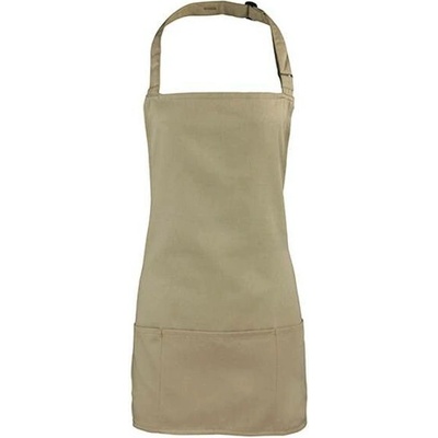 Premier Workwear Colours Gastro zástěra 2v1 PR159 Khaki Pantone 7536C 60x62cm
