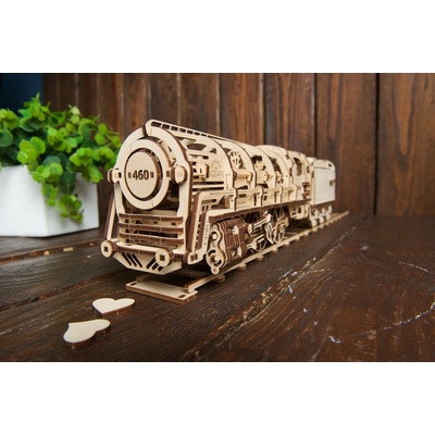 Ugears 3D puzzle Parní lokomotiva s vagónem 443 ks