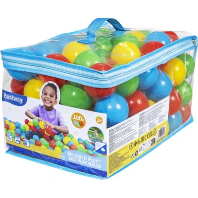 Bestway Plastové míčky 100 ks v průhledné tašce