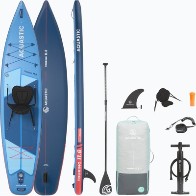 HAJDU Комплект надуваема дъска SUP Touring 11'6" синьо
