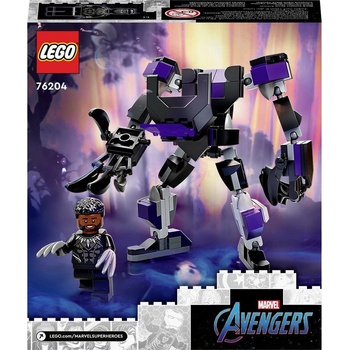 LEGO® Super Heroes 76204 Black Pantherovo robotické brnění, 124 dílků