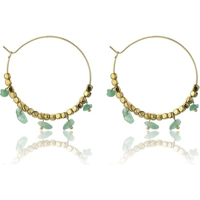 Emily Westwood Pozlacené náušnice kruhy s achátem Eden EWE23041G